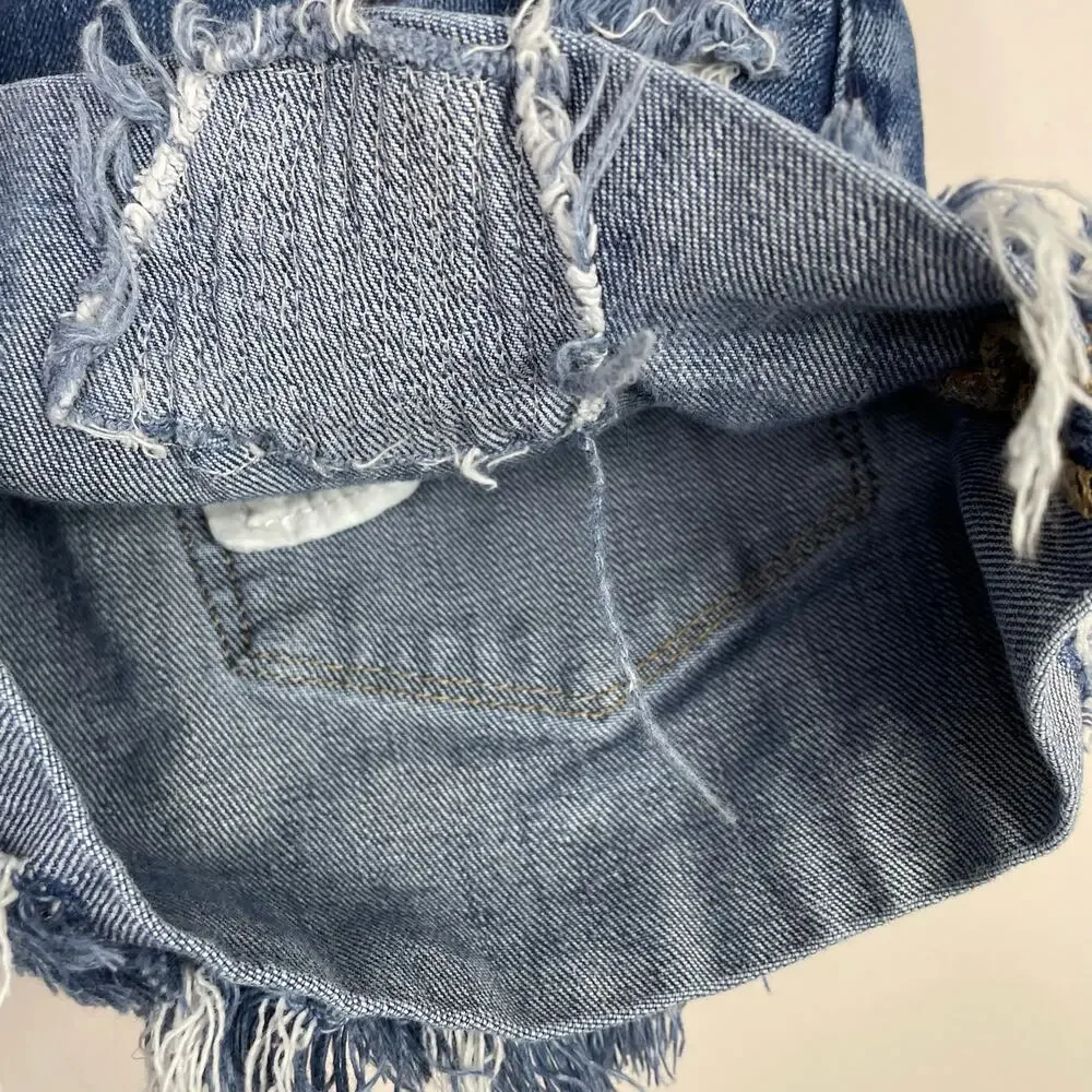 Blank NYC Tomboy Distressed Ripped Denim Jean Cutoff Cut Off denim shorts 27